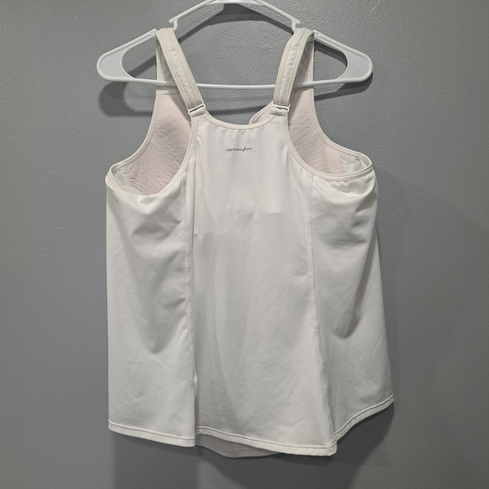 New Balance Lightning Dry White Athletic Tank Top Built In Bra Womens 42D - Picture 2 of 7